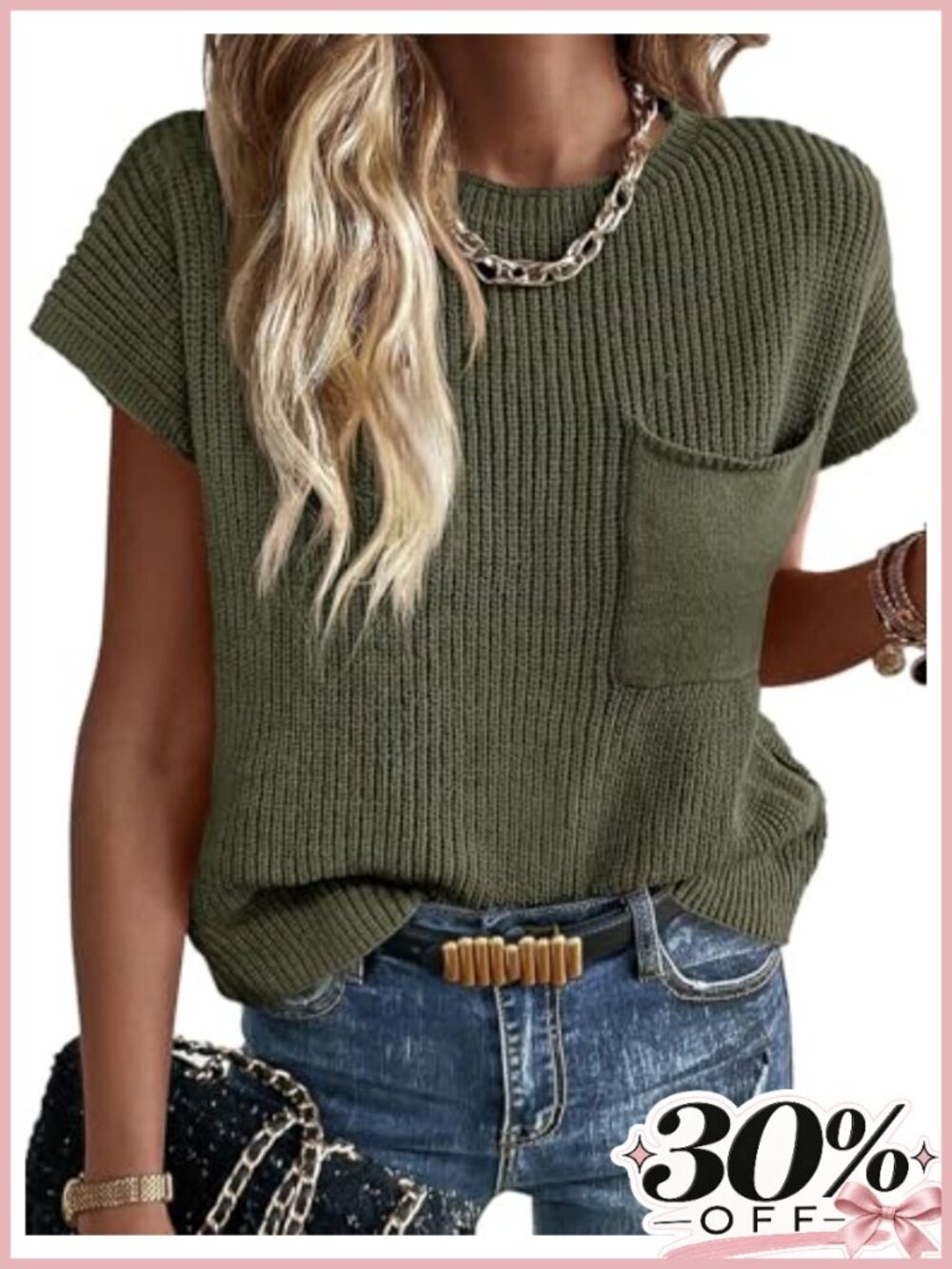 Womens Lightweight Ribbed Knit Sweater Vest Crew Neck Loose Fit Casual
